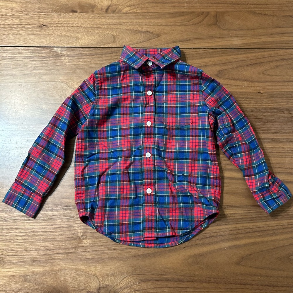 Janie and Jack Multicolor Plaid Button Down Shirt Size 2T